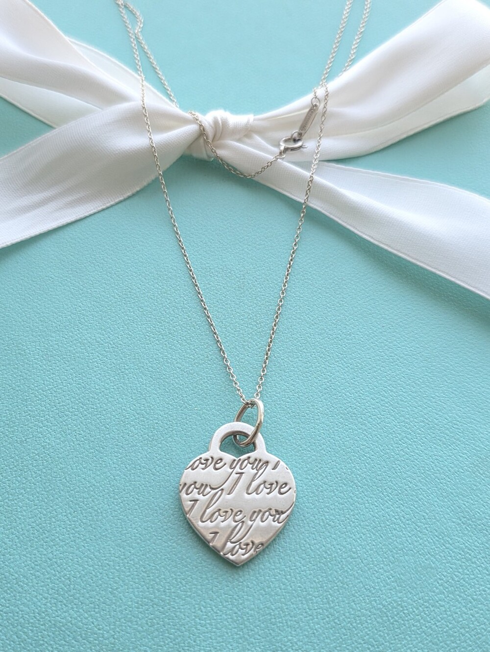 T&Co Retired Notes "I love you" Heart Pendant Necklace